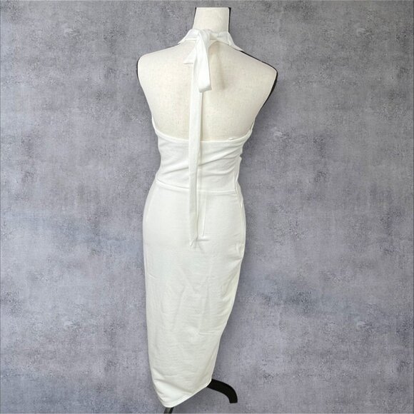 Saints &  Secrets Sleeveless white Halter Neck Midi Dress size small - Picture 2 of 6